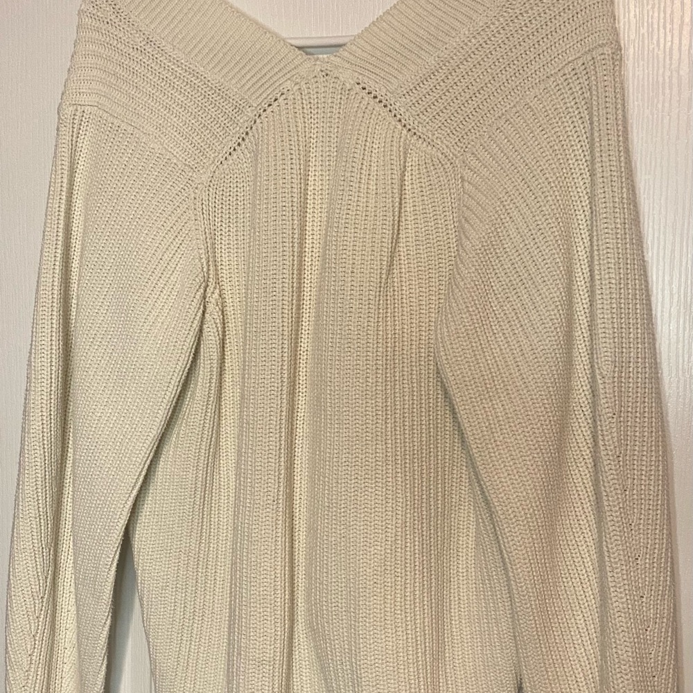 Cream H&M off the shoulder knit sweater - Picture 4 of 5